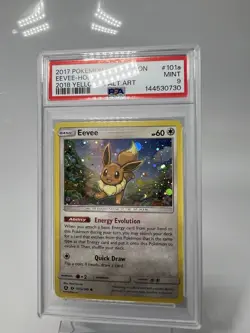 2017 POKEMON SUN & MOON 2018 YELLOW A ALTERNATE ART #101A EEVEE-HOLO PSA 9 - Image 1