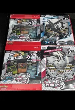 2 Pokemon TCG Scarlet & Violet Black Bolt & White Flare Binder Poster 2-Box Set - Image 3