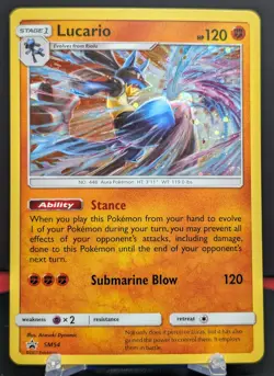 Pokemon Lucario #SM54 English Black Star Promo Cosmos Holo - Image 1
