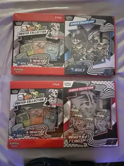 Pokemon Scarlet & Violet Black Bolt & White Flare Binder & Poster x2 - Image 1