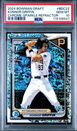 2024 Bowman Draft Chrome Konnor Griffin #BDC22 Sparkle Refractor /200 PSA 10 - Image 1