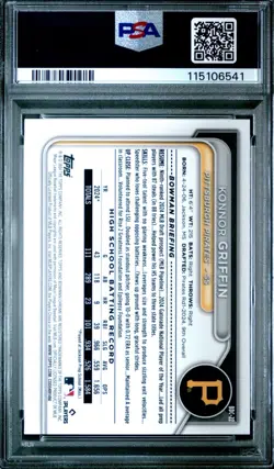 2024 Bowman Draft Chrome Konnor Griffin #BDC22 Sparkle Refractor /200 PSA 10 - Image 2