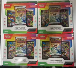 Sealed Pokemon First Partner Illustration Series 1 Sealed Promo Lot of 4 English - Image 1