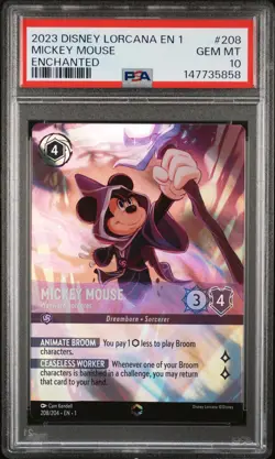 DISNEY LORCANA EN 1-THE FIRST CHAPTER MICKEY MOUSE - WAYWARD SORCERER PSA 10 - Image 1