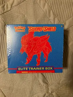 Sword and Shield Base Set Elite Trainer Box Zamazenta Pokemon TCG Factory Sealed - Image 1
