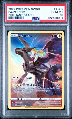 2022 POKEMON SWORD & SHIELD BRILLIANT STARS #TG05 FULL ART/ZEKROM PSA 10 - Image 1