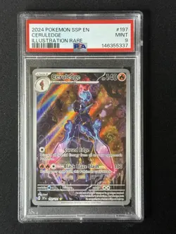 2024 POKEMON SSP EN-SURGING SPARKS ILLUSTRATION RARE #197 CERULEDGE PSA 9 MINT - Image 1