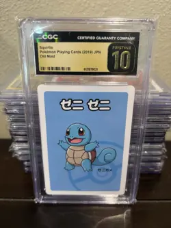 CGC PRISTINE 10 SQUIRTLE OLD MAID PLAYING CARDS 2019 JAPANESE POKEMON CARD b - Image 1