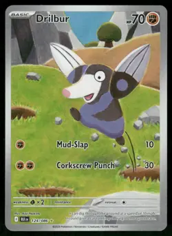 2025 Drilbur 124/086 Illustration Rare Holo NM Pokemon SV: Black Bolt - Image 1
