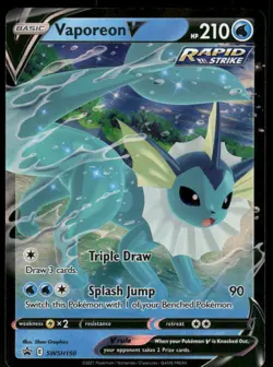 2019 Vaporeon V SWSH150 Promo Holo NM SWSH: Sword & Shield Promo Cards Pokemon - Image 1