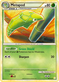 METAPOD 46/123 UNCOMMON HEARTGOLD & SOULSILVER POKEMON NEAR MINT - Image 1