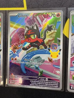 Pokemon TCG First Partner Rowlet, Kitten, And Popplio - Near Mint Condition - IR - Image 3