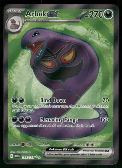 2023 Arbok ex 185/165 Ultra Rare Holo NM SV: Scarlet & Violet 151 Pokemon - Image 1