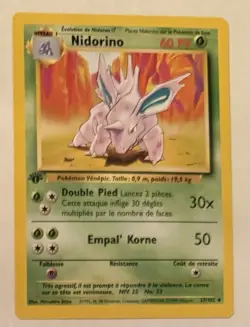 Pokemon TCG Nidorino #37/102 Non Holo 1st Edition Vintage 1999 - Image 1