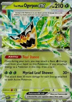 Teal Mask Ogerpon ex 025/167 Double Rare Twilight Masquerade Pokemon Holo NM - Image 1