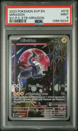 2023 POKEMON SCARLET & VIOLET POKEMON CENTER ETB PROMO SVP #013 MIRAIDON PSA 9 - Image 1