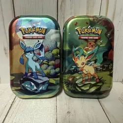 Pokemon TCG Prismatic Evolutions Glaceon & Leafeon Tin Set With Art Card & Coin - Image 2