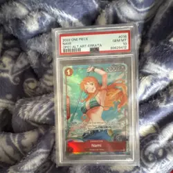 Namco 2022 One Piece Nami OP01-016 Romance Dawn Alt Art Errata Foil Rare PSA 10 - Image 1