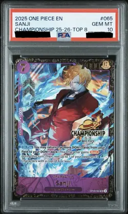 Sanji (Championship 25-26 Regionals Top 8) OP09-065 One Piece PSA 10 - Image 1