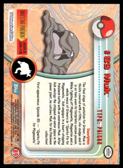 Pokemon Cards Muk #89 Topps Trading Cards Series 2 LP *1 - Image 2