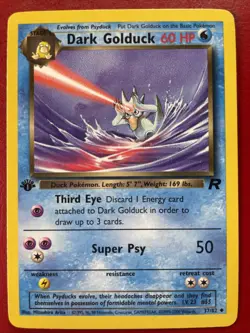 Dark Golduck 37/82 Team Rocket Regular First Edition Pokemon Card - Image 1
