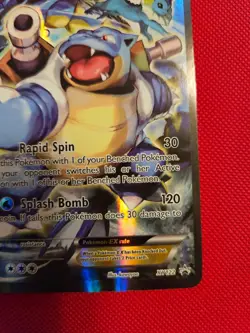 LP /MP - Pokemon TCG Blastoise EX XY122 Full Art Holo Black Star Promo Card - Image 3