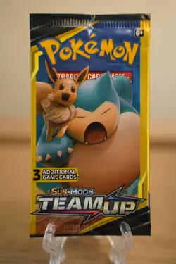 7.88g Pokemon TCG Team Up Mini Booster Pack 3 Card Snorlax Pikachu Art Sealed - Image 2