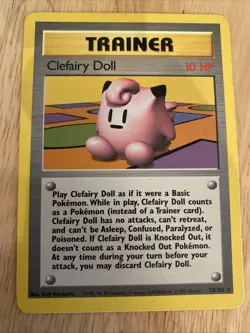 Pokemon TCG Clefairy Doll 070/102 Base Set, Regular Card, Unlimited WOTC - Image 1