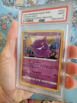 Gengar SWSH052 Promo Champions Path Holo Pin Collection Pokemon CARD PSA 9 - Image 3