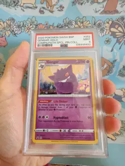 Gengar SWSH052 Promo Champions Path Holo Pin Collection Pokemon CARD PSA 9 - Image 5