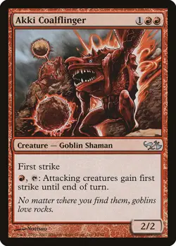 1x Akki Coalflinger NM Eng MTG - Elves Vs Goblins - Image 1