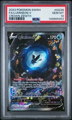 LUMINEON V #GG39 PSA 10 • 2023 POKEMON SWORD & SHIELD CROWN ZENITH FULL ART - Image 1