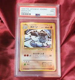 Graveler “Rock Roller” 1998 Pokemon Vending Series 3 Japanese #75 PSA 9 Mint - Image 1