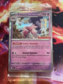 Pokemon TCG - Tinkaton 105/193 - Paldea Evolved Sealed GameStop Promo Stamp - Image 1