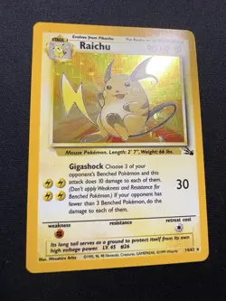 Pokemon TCG Raichu 14/62 Unlimited Holo Fossil - Lightly Played - Image 2