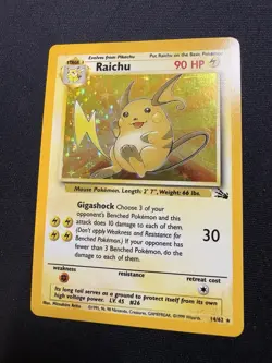 Pokemon TCG Raichu 14/62 Unlimited Holo Fossil - Lightly Played - Image 3