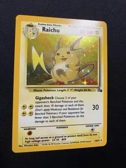 Pokemon TCG Raichu 14/62 Unlimited Holo Fossil - Lightly Played - Image 5