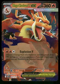 2026 Mega Charizard Y ex 022/217 Double Rare Holo NM Pokemon ME: Ascended Heroes - Image 1