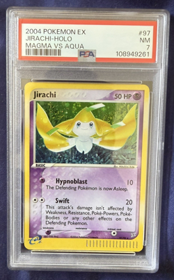 2004 POKEMON EX TEAM MAGMA VS TEAM AQUA #97 JIRACHI-HOLO PSA 7 - Image 1