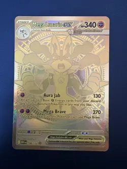 Pokemon 2025 Mega Lucario ex 188/132 Gold Mega Hyper Rare Mega Evolution NM - Image 1