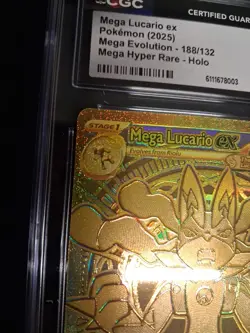 2025 POKEMON MEGA ULTRA RARE #188/132 MEGA LUCARIO EX CGC 10 GEM MINT - Image 5