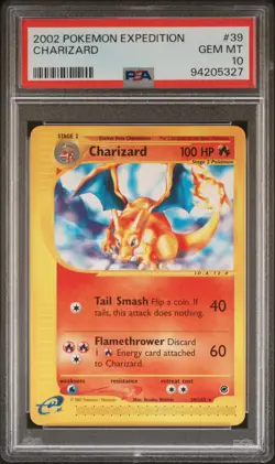 Charizard - 39/165 - Non-Holo Rare - Expedition - Pokemon Card - PSA 10 - Image 1