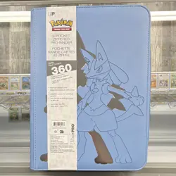 Ultra PRO Pokemon Lucario 9-Pocket Zippered Pro-Binder Blue Holds 360 Cards - Image 1