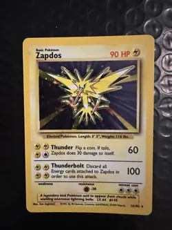 ZAPDOS 1999 Base Set Holo Rare Pokemon Card 16/102 Vintage - Image 3