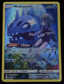 Pokemon TCG Wishiwashi Holo Secret Rare Card Sun & Moon Cosmic Eclipse 240/236 - Image 1