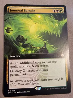 BRAND NEW Immoral Bargain (Extended Art) Commander: Secrets of Strixhaven - Image 1