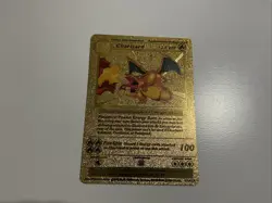 Pokemon Charizard Gold Foil Fan Art Textured Card 1999 04/102 HP120 - Image 1
