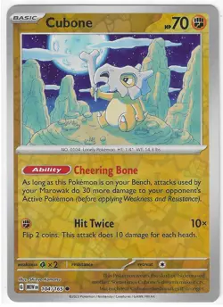 CUBONE 104/165 REVERSE HOLO Scarlet & Violet 151 Pokemon NEAR MINT/MINT - Image 1