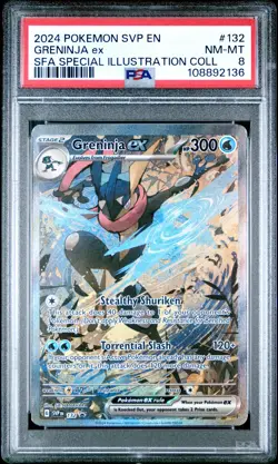2024 POKEMON SVP EN-SV BLACK STAR PROMO #132 GRENINJA EX PSA 8 - Image 1