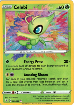 Celebi (009/185) Amazing Rare | Pokemon TCG SWSH Vivid Voltage | Near Mint - Image 1